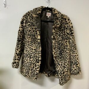 GB GIRLS LEOPARD FAUX FUR
